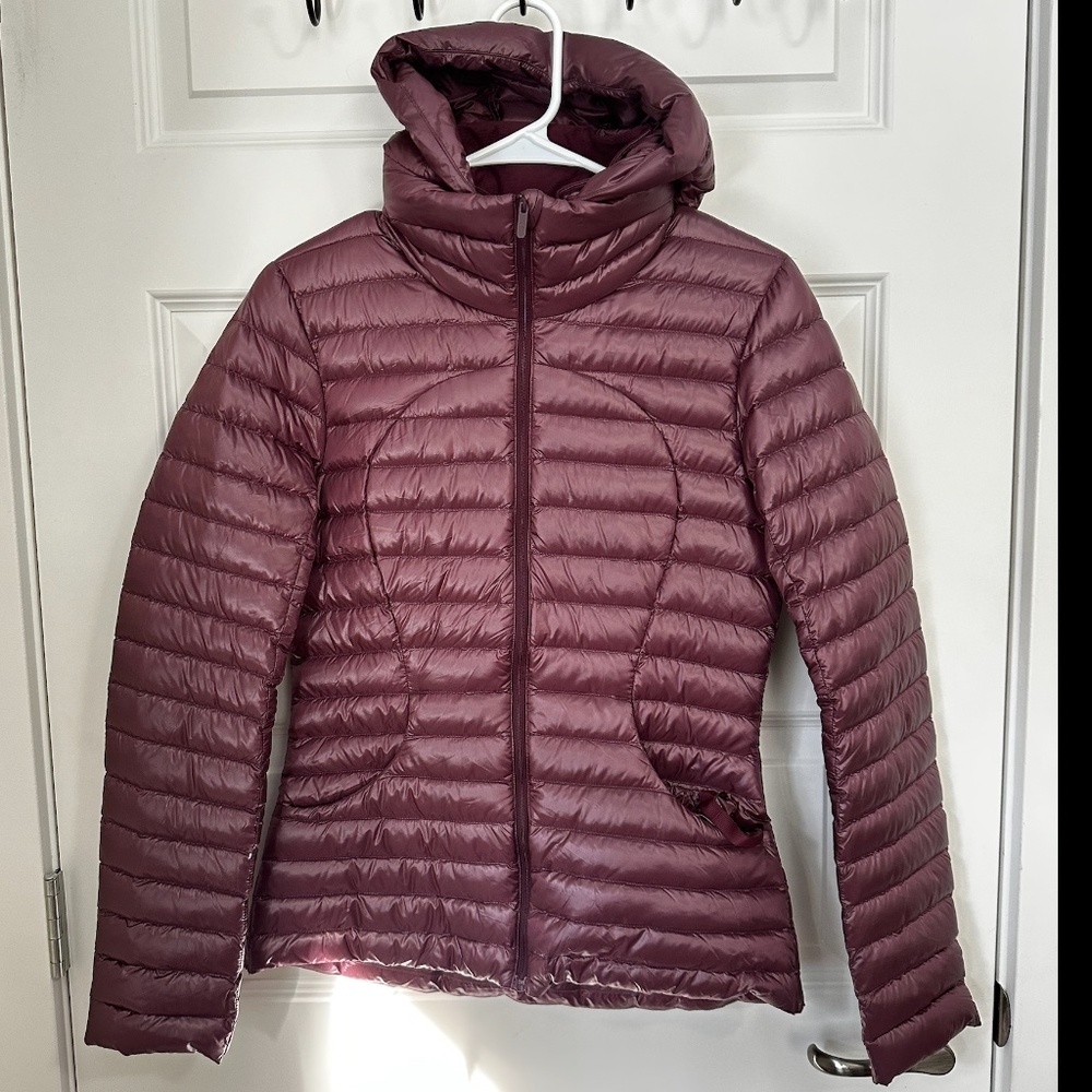 Lululemon Pack It Down Goose Down Puffer Jacket Bordeaux Size 4